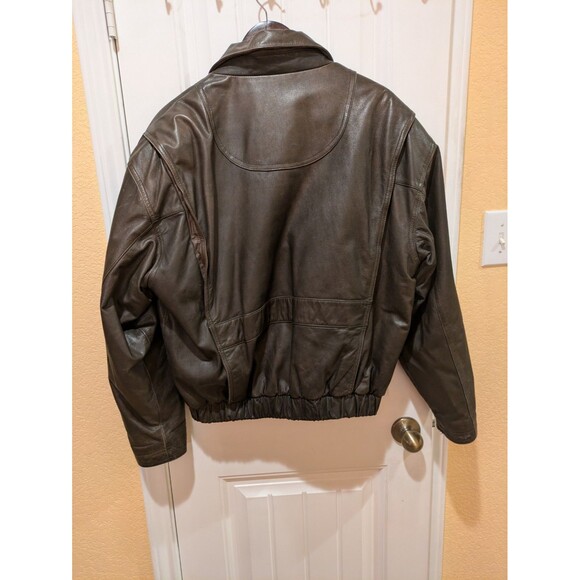 VTG Boulder Ridge Mens L Black Leather Jacket Bomber - Picture 14 of 16